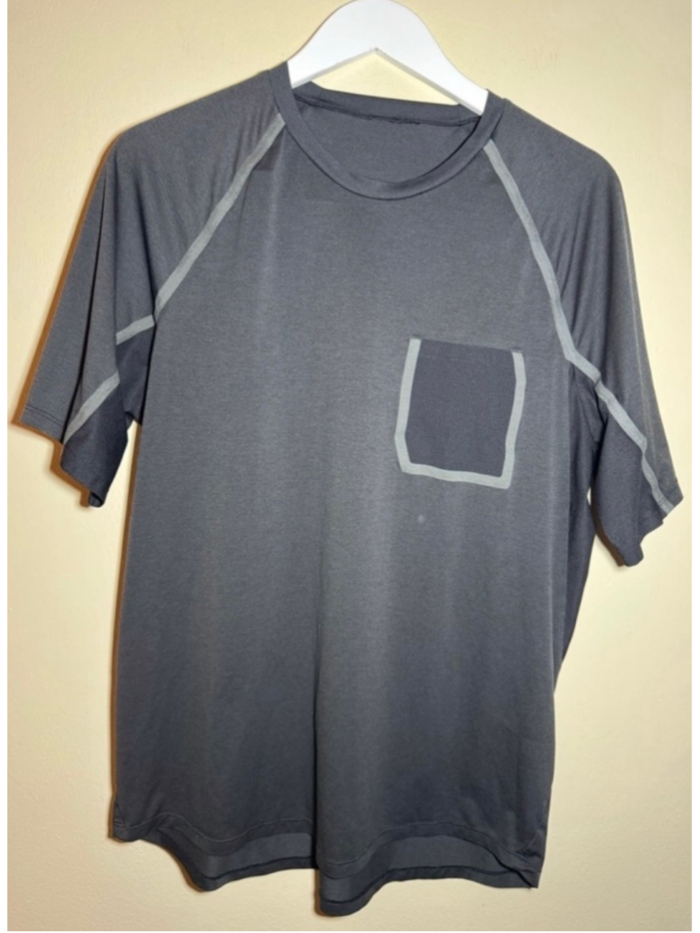 Lululemon Short Sleeve Tee, Size M,L Grey and Light Grey